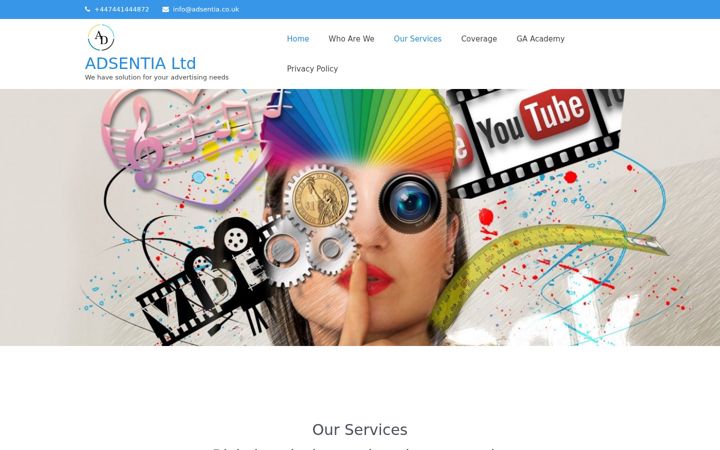 Screenshot of adsentia.co.uk
