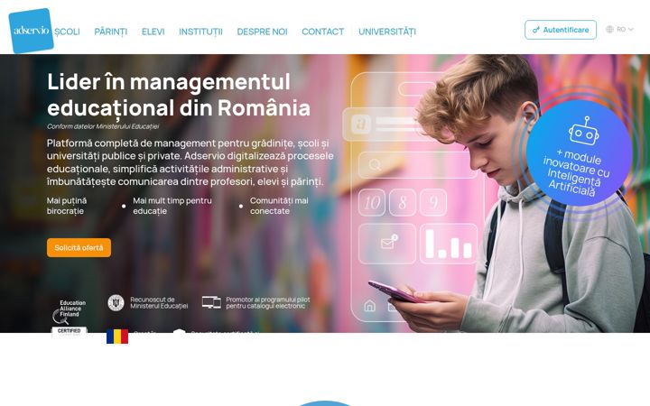 Screenshot van adservio.ro