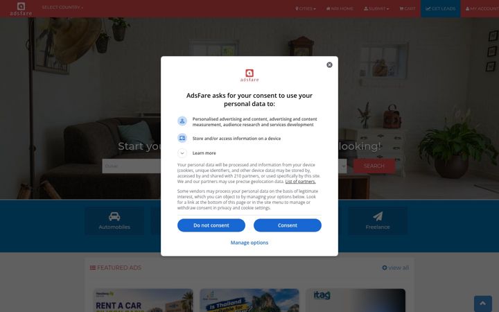 Screenshot of adsfare.com