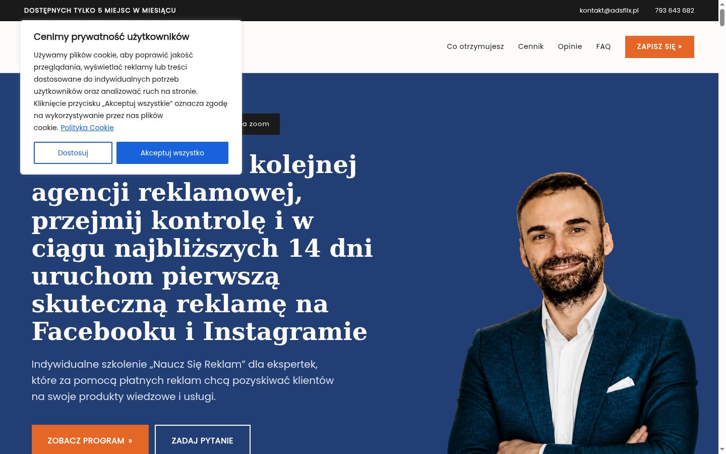 Posnetek zaslona pasice za privolitev, prikazane pred kakršno koli interakcijo