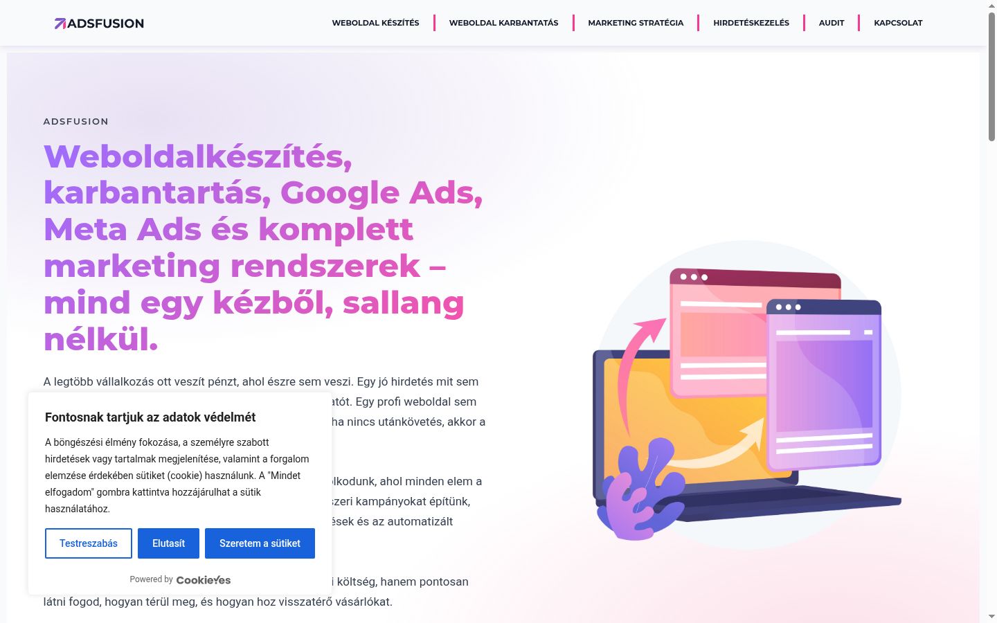 Ekrānuzņēmums ar piekrišanas baneri, kas tika rādīts pirms jebkādas mijiedarbības