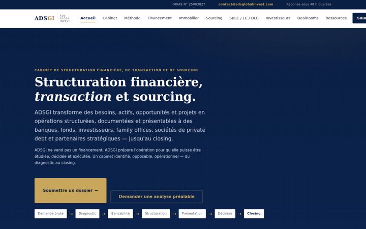 Snímek obrazovky adsglobalinvest.com