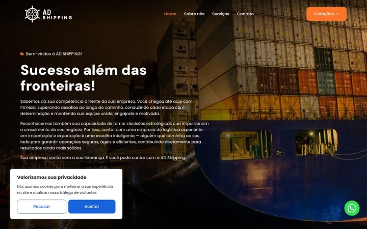 Screenshot of adshipping.com.br