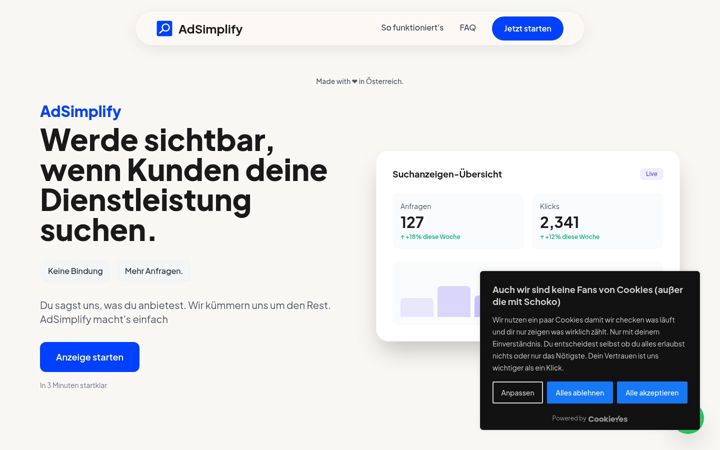 Screenshot of adsimplify.at