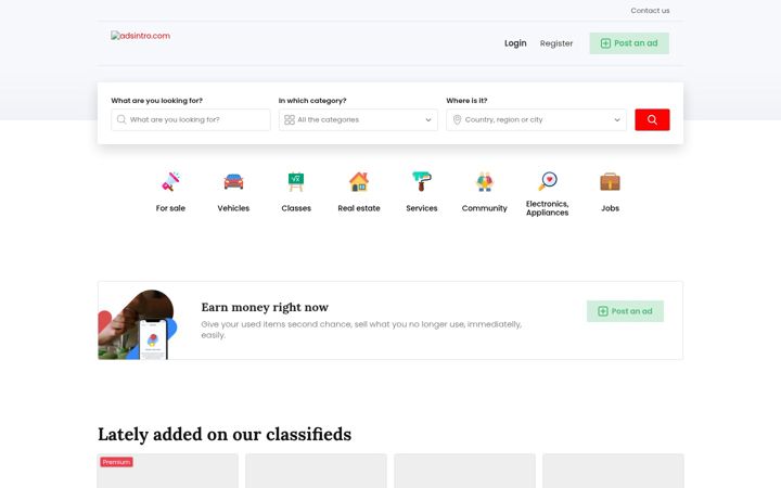 Screenshot of adsintro.com