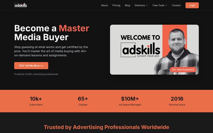 Skærmbillede af adskills.com