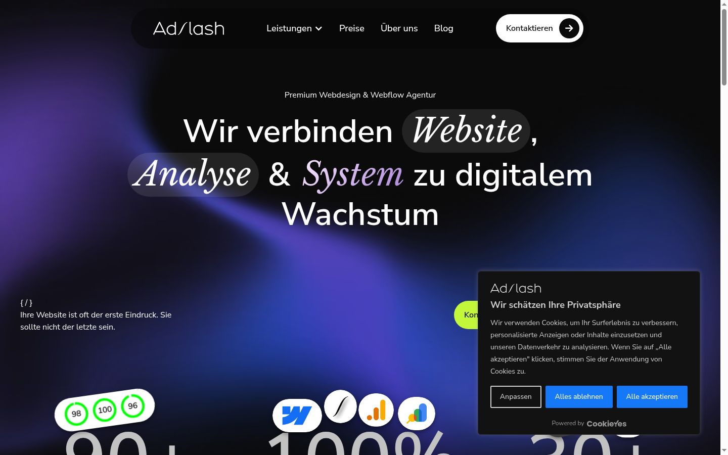 Screenshot del banner di consenso mostrato prima di qualsiasi interazione