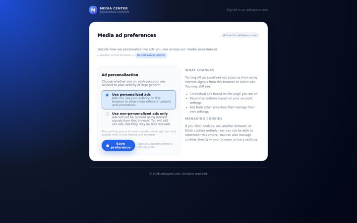 Screenshot of adslayers.com