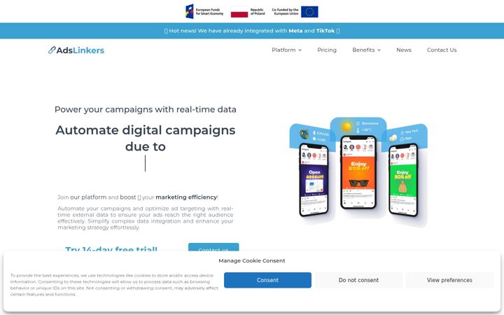 Skærmbillede af adslinkers.com