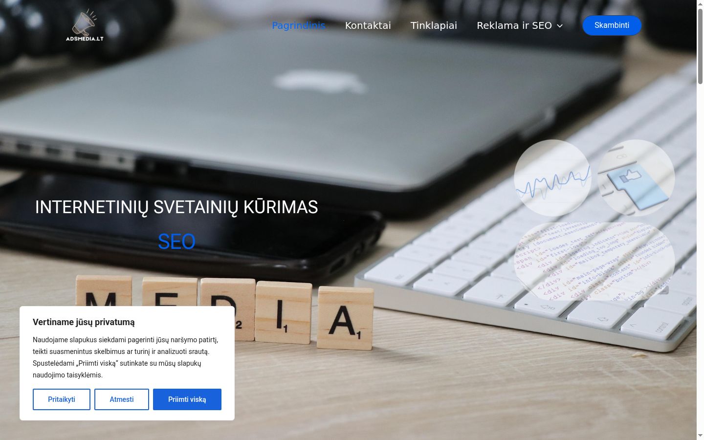 Screenshot del banner di consenso mostrato prima di qualsiasi interazione