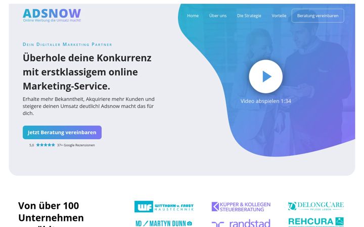 Snimka zaslona za adsnow.de