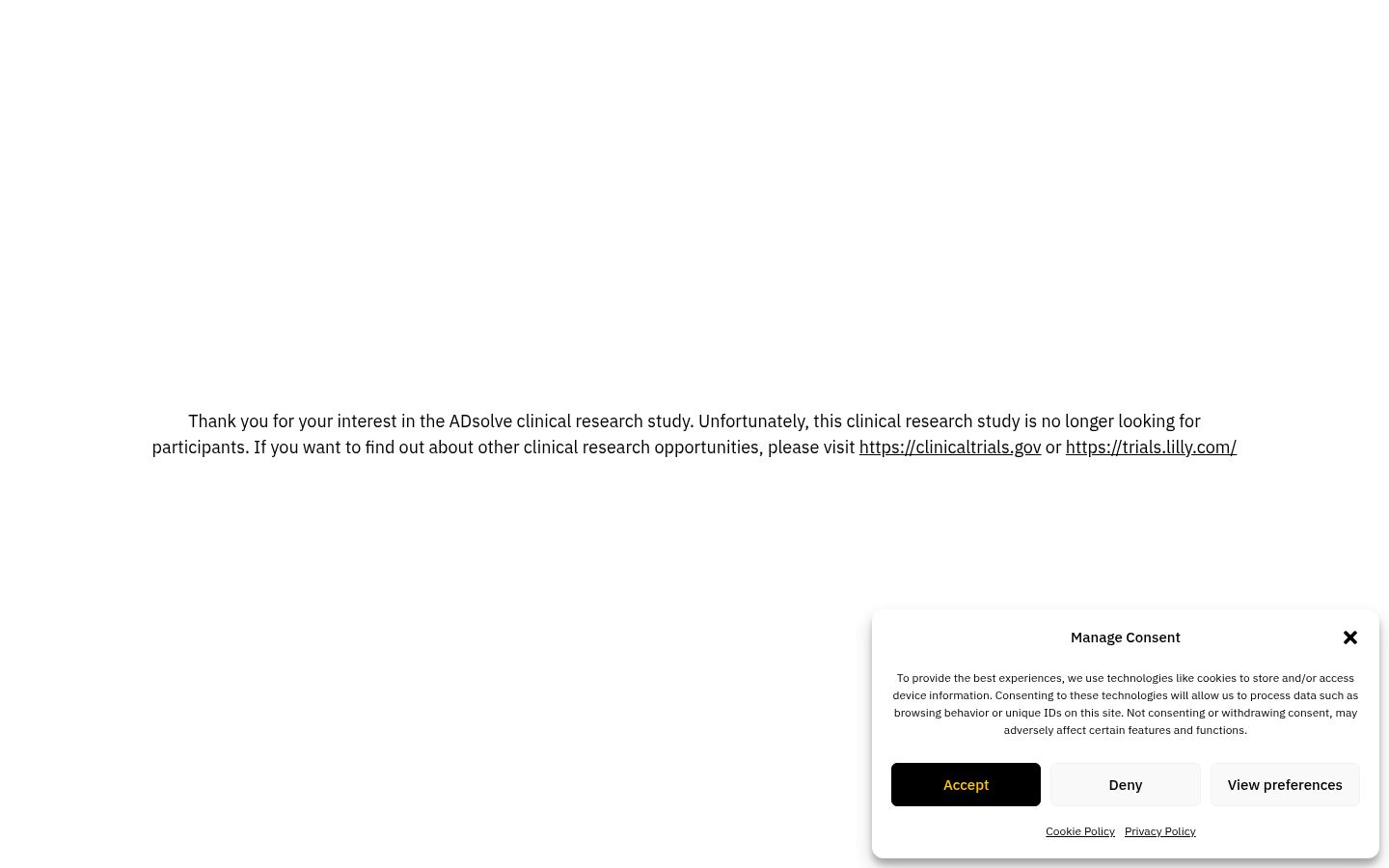 Screenshot del banner di consenso mostrato prima di qualsiasi interazione