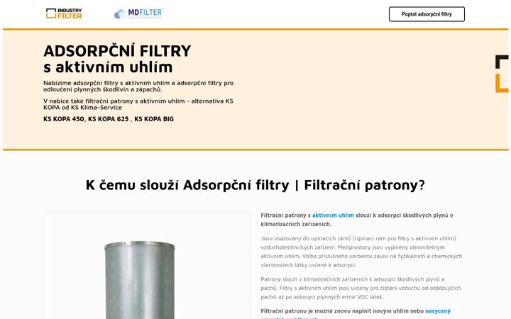 Ekraanipilt saidist adsorpcni-filtry.cz