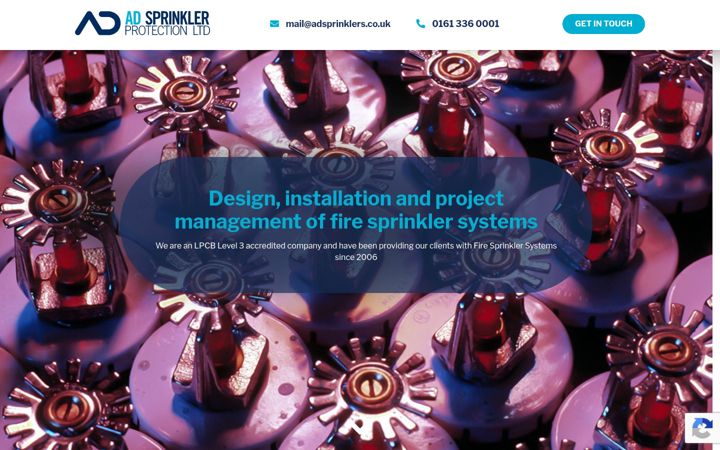 Screenshot of adsprinklers.co.uk
