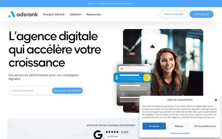 Screenshot of adsrank.fr
