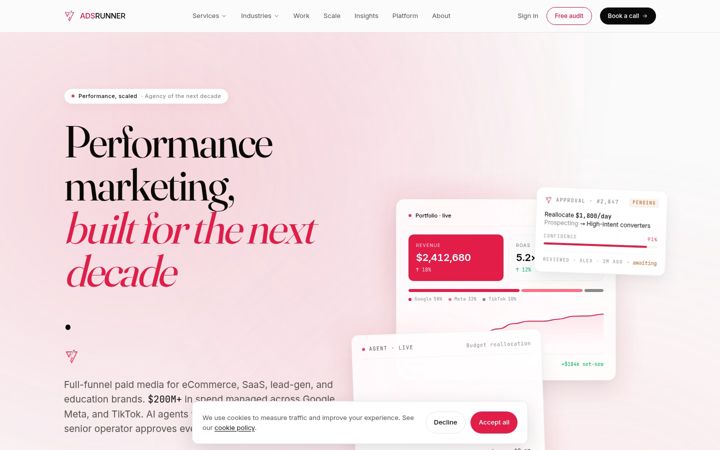 Screenshot of adsrunner.com