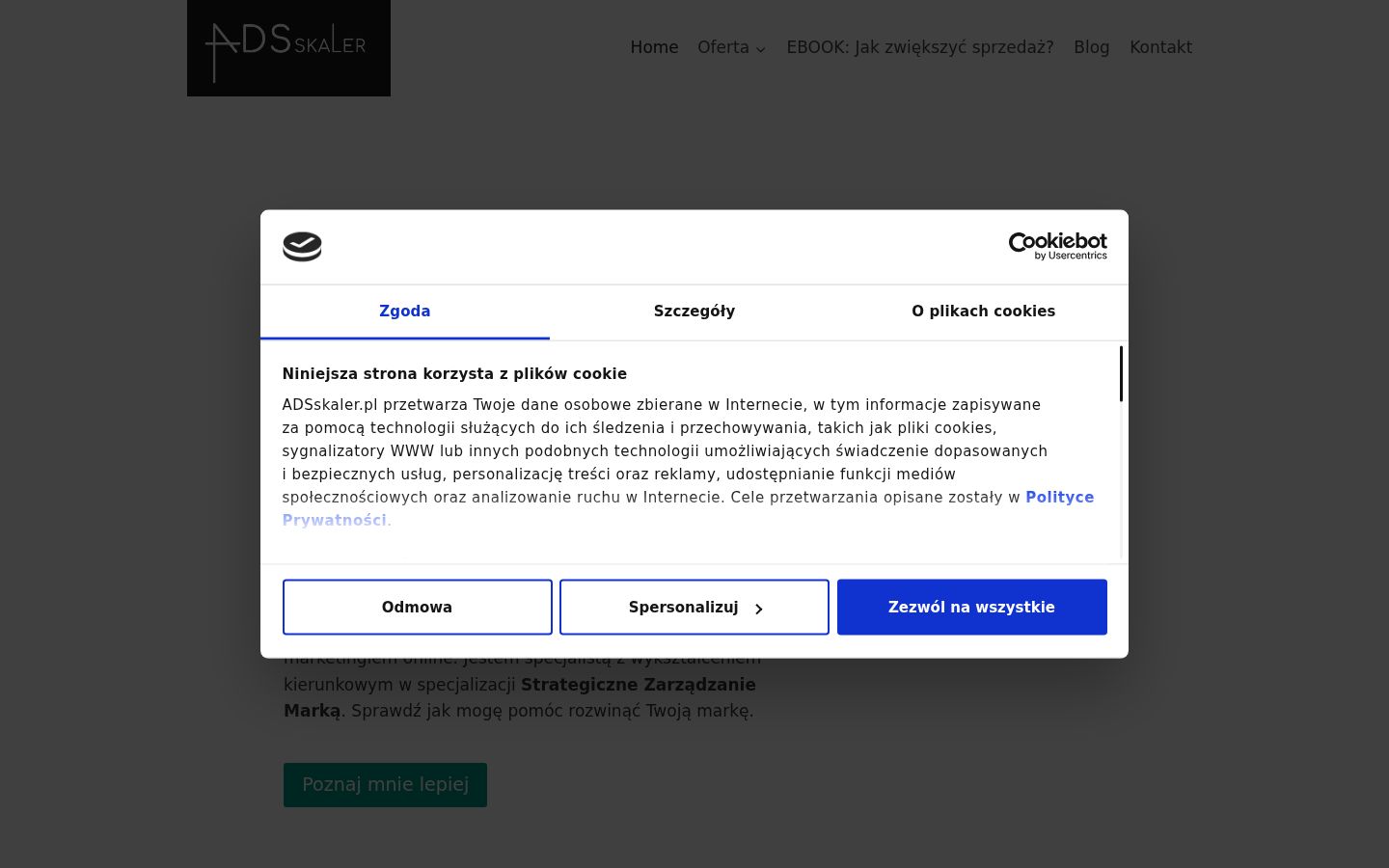 Screenshot del banner di consenso mostrato prima di qualsiasi interazione