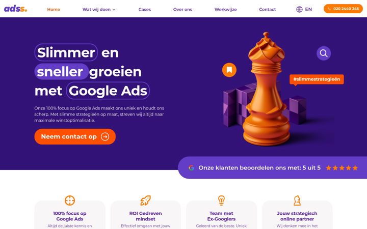 Skærmbillede af adsspecialisten.nl