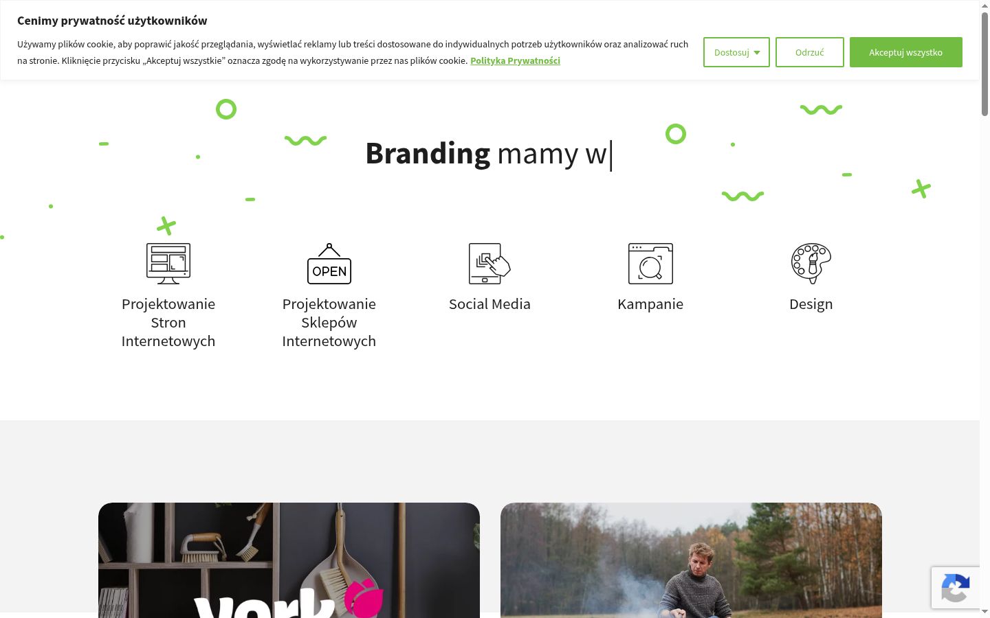 Skærmbillede af samtykkebanneret, som det blev vist før nogen interaktion