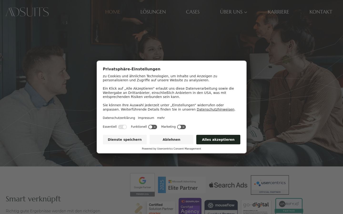 Screenshot tal-banner tal-kunsens muri qabel kwalunkwe interazzjoni