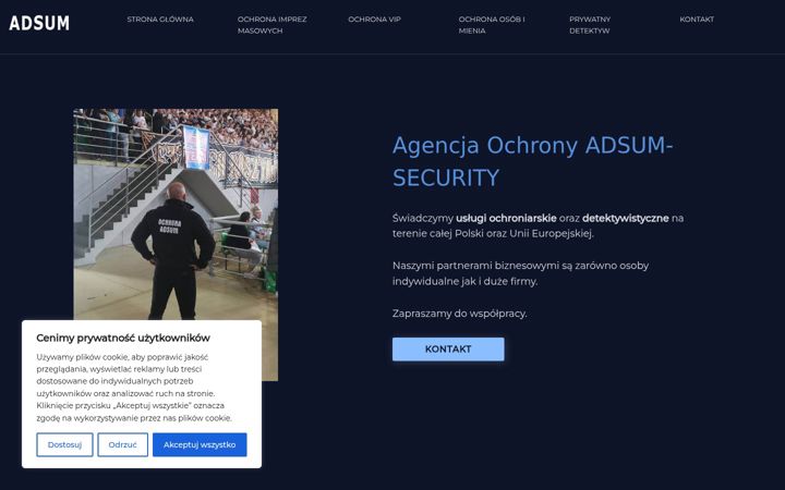Screenshot of adsum-ochrona.pl