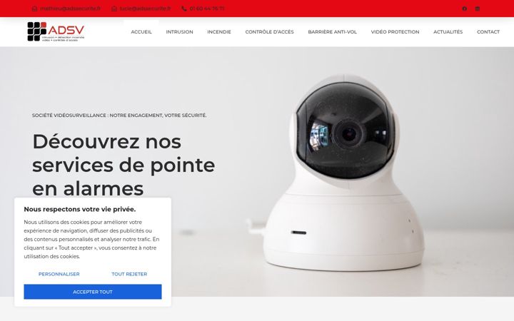 Screenshot of adsv-securite.fr