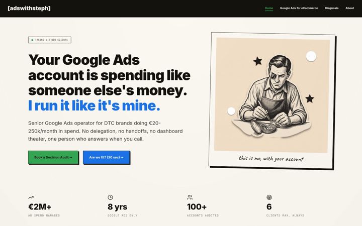 Screenshot of adswithsteph.com