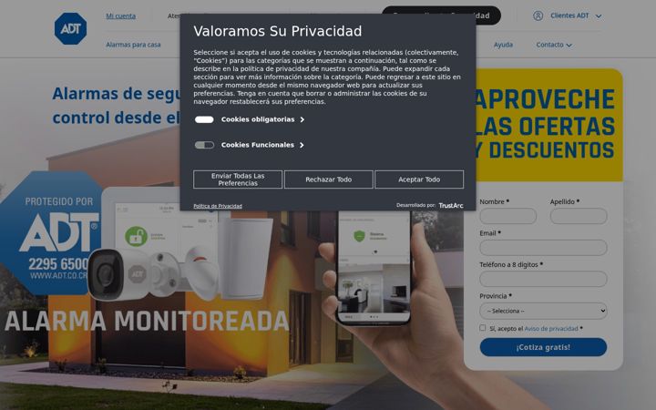 Screenshot of adt.co.cr