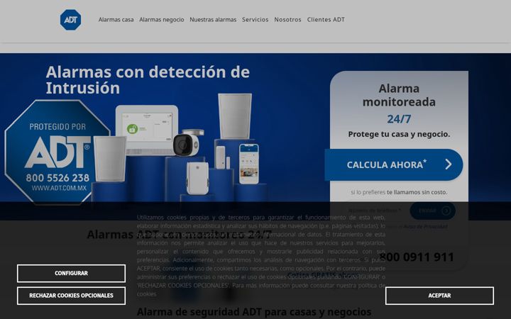 Screenshot of adt.com.mx