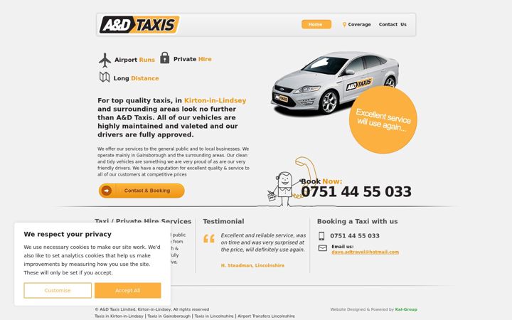 Screenshot of adtaxiskirtonlindsey.co.uk