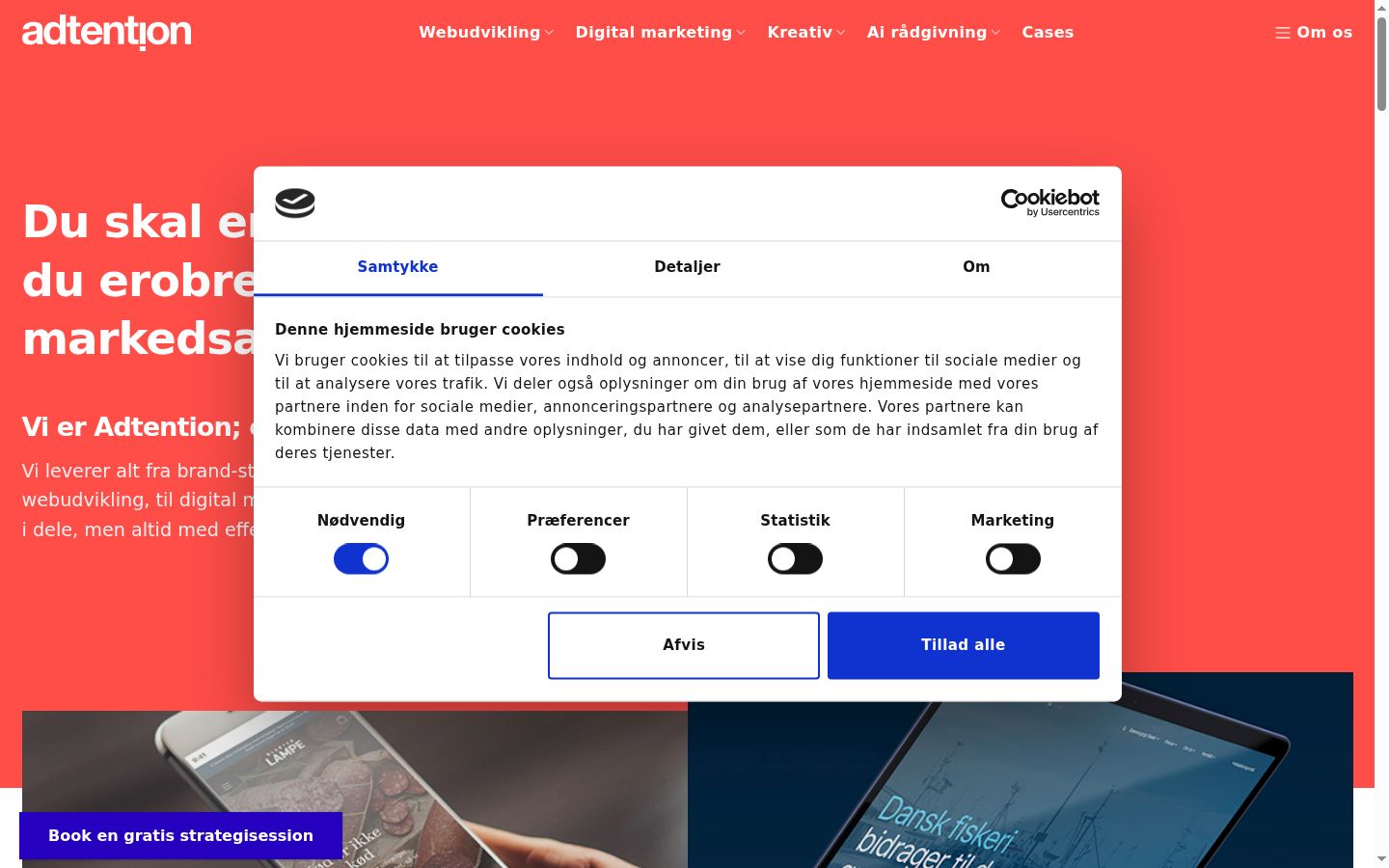 Screenshot of the consent banner shown before any interaction