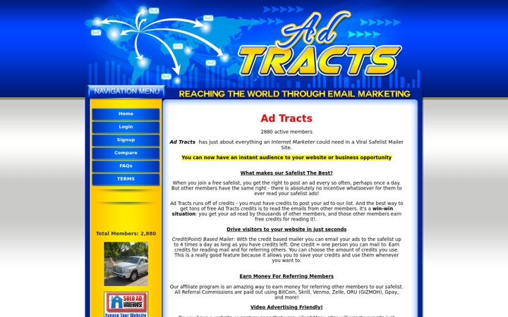 Screenshot of adtracts.com