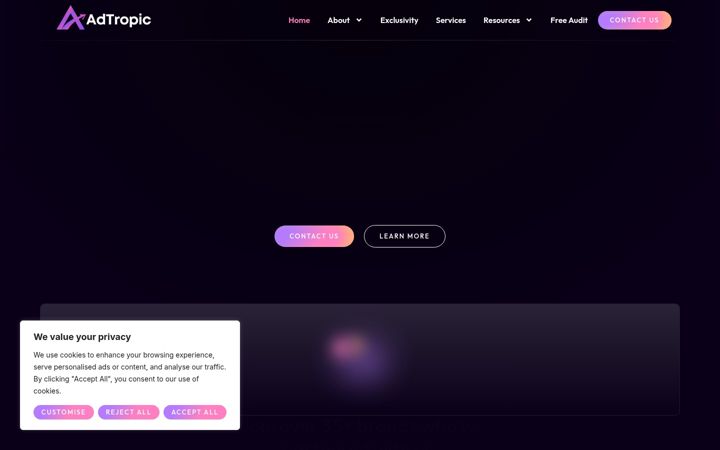 Screenshot of adtropic.co.uk