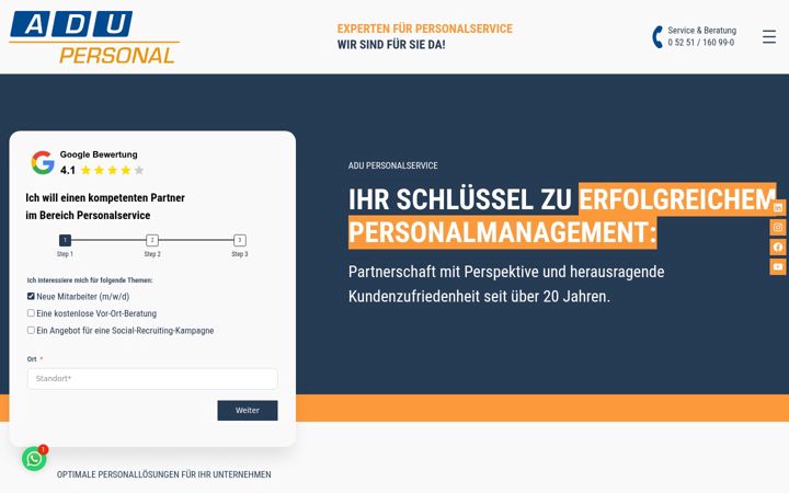 Zrzut ekranu adu-personal.de