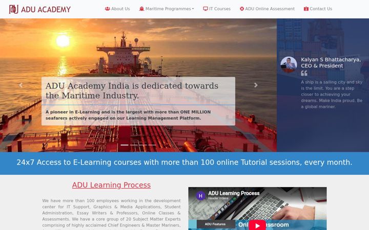 Screenshot of aduacademy.in