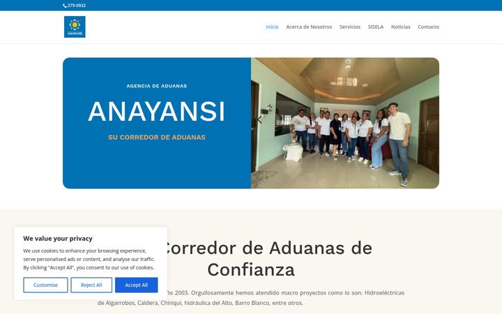 Screenshot of aduanasarauz.com