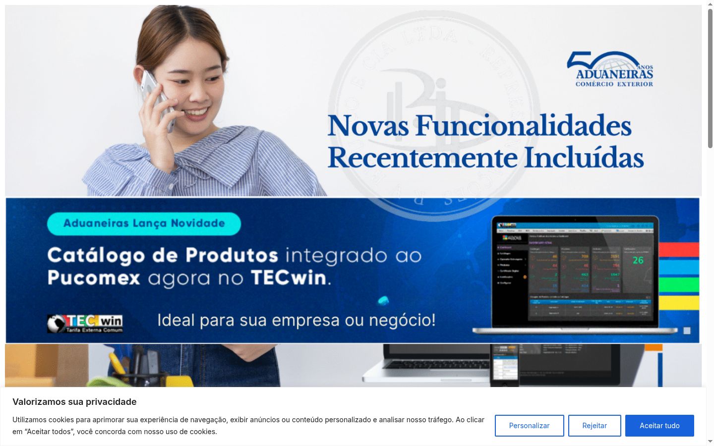 Screenshot of the consent banner shown before any interaction