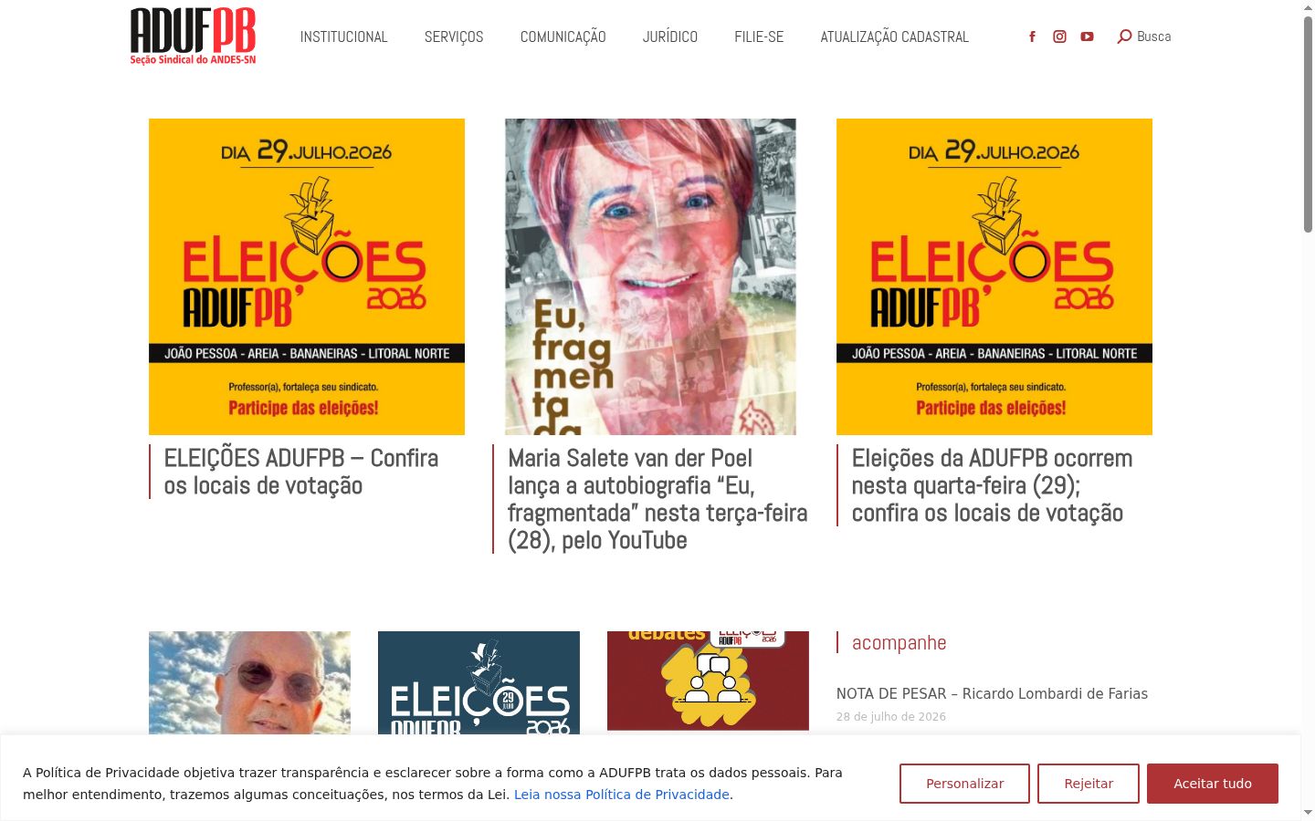 Screenshot des Einwilligungsbanners vor jeglicher Interaktion