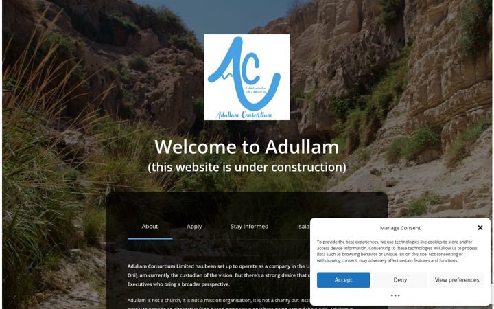 Screenshot of adullamconsortium.org