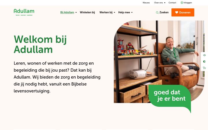 Screenshot of adullamzorg.nl