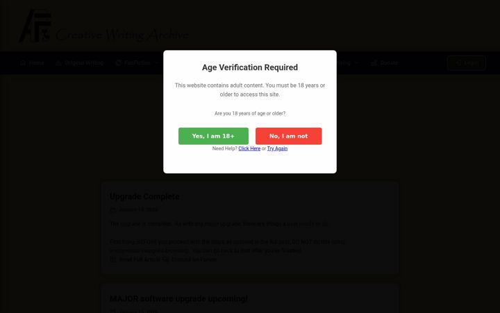 Screenshot of adult-fanfiction.org