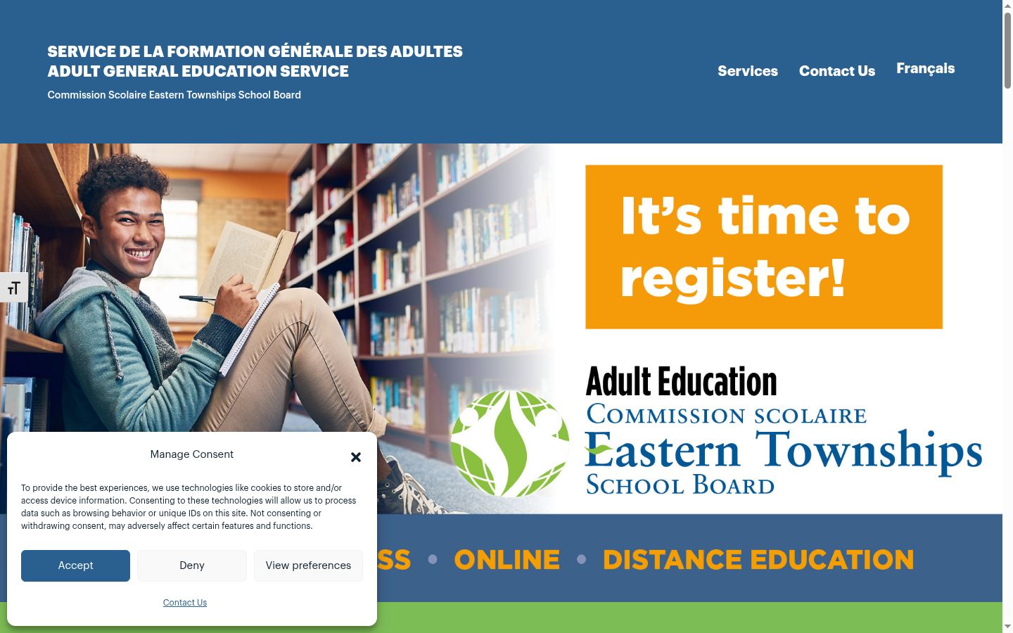 Screenshot of the consent banner shown before any interaction