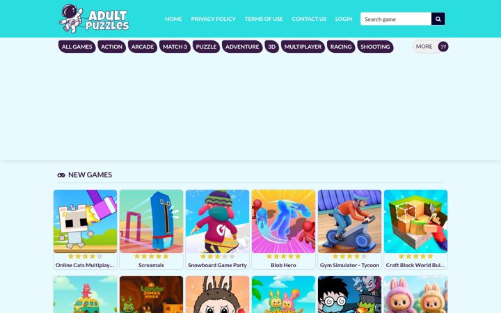Snímek obrazovky adult-puzzles.com