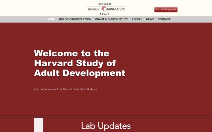 Screenshot of adultdevelopmentstudy.org
