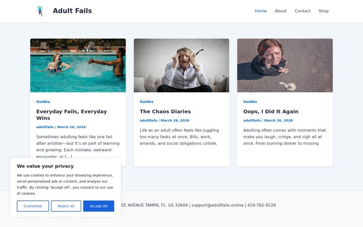 Kuvakaappaus sivustosta adultfails.online