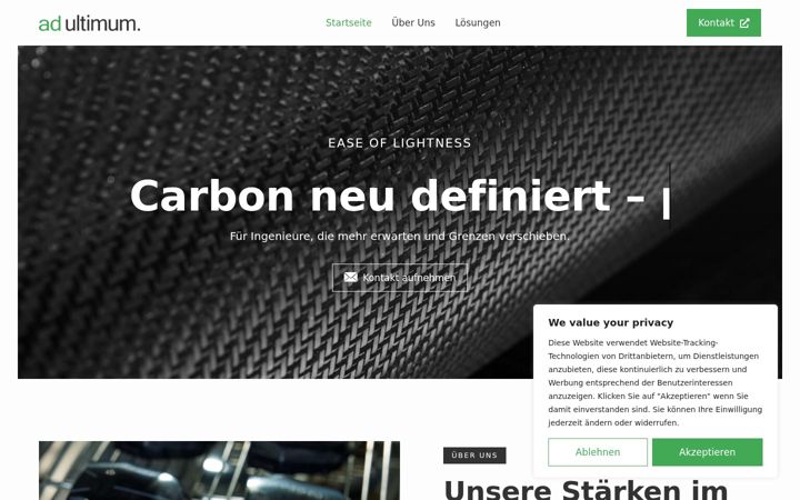Screenshot of adultimum-ag.ch