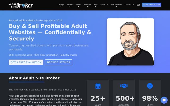 Screenshot of adultsitebroker.com