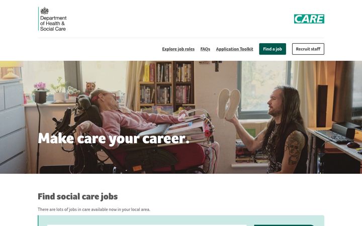 Screenshot of adultsocialcare.co.uk