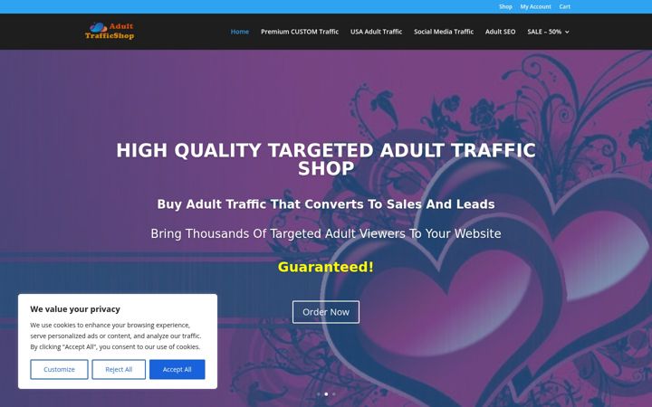 Snímek obrazovky adulttrafficshop.com