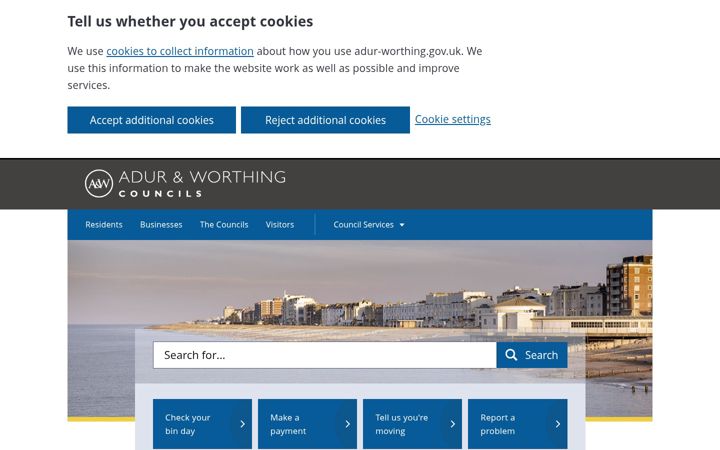 Screenshot of adur-worthing.gov.uk